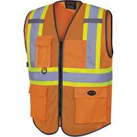 6960 Front Mesh Safety Vest, High Visibility Orange, Medium, Polyester Chandler Sales