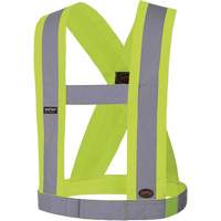 5492 4" Wide Adjustable Safety Sash, Meets/Exceeds CSA Z96 Class 2 - Level 2, High Visibility Lime-Yellow, Silver Reflective Colour, One Size Chandler Sales
