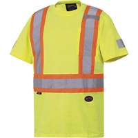 6980 Safety T-Shirt, Cotton, Small, High Visibility Lime-Yellow Chandler Sales