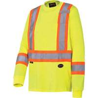 6982 Long-Sleeved Safety Shirt, Cotton, Small, High Visibility Lime-Yellow Chandler Sales