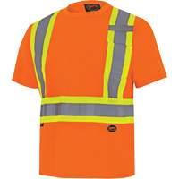 6990 Bird's-Eye Safety Shirt, Polyester, X-Small, High Visibility Orange Chandler Sales