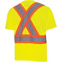 6991 Bird's-Eye Safety Shirt, Polyester, 3X-Large, High Visibility Lime-Yellow Chandler Sales