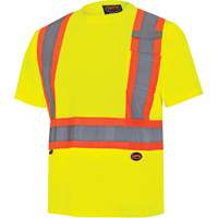 6991 Bird's-Eye Safety Shirt, Polyester, 3X-Large, High Visibility Lime-Yellow Chandler Sales
