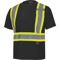 6992 Bird's-Eye Safety Shirt, Polyester, X-Small, Black Chandler Sales