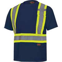 6992N Bird's-Eye Safety Shirt, Polyester, X-Small, Navy Blue Chandler Sales