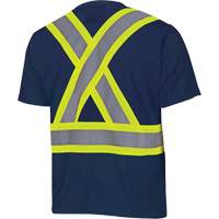 6992N Bird's-Eye Safety Shirt, Polyester, X-Small, Navy Blue Chandler Sales