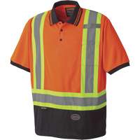 6986 Bird's-Eye Safety Polo Shirt, Polyester, Small, High Visibility Orange Chandler Sales