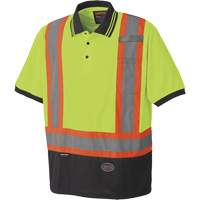 6987 Bird's-Eye Safety Polo Shirt, Polyester, X-Small, High Visibility Lime-Yellow Chandler Sales