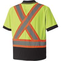 6987 Bird's-Eye Safety Polo Shirt, Polyester, X-Small, High Visibility Lime-Yellow Chandler Sales