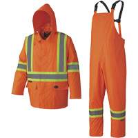 5608 Combinaison de pluie imperm&eacute;able 210D, Polyester/PVC, Petit, Orange haute visibilit&eacute; Chandler Sales