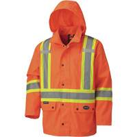 5575A 450D Waterproof Safety Jacket with Detachable Hood, Polyester, High Visibility Orange, Small Chandler Sales