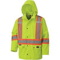 5585A 450D Waterproof Safety Jacket with Detachable Hood, Polyester, High Visibility Lime-Yellow, X-Small Chandler Sales
