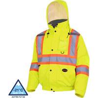 5033 Veste aviateur de s&eacute;curit&eacute; imperm&eacute;able et matelass&eacute;e pour l'hiver, Polyester, Jaune lime haute visibilit&eacute;, Petit Chandler Sales