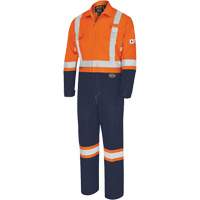 7702BB FR-Tech&reg; 2-Tone Safety Coverall, Size 36, Navy Blue/Orange, 10 cal/cm² Chandler Sales