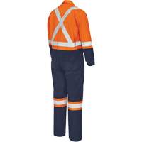 7702BB FR-Tech&reg; 2-Tone Safety Coverall, Size 36, Navy Blue/Orange, 10 cal/cm² Chandler Sales