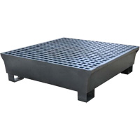 Ultra-Spill Pallet en acier, 4 barils, Capacit&eacute; de d&eacute;versement 68 gal. US, 49,1" x 47,1" x 10,9" Chandler Sales