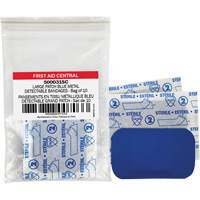 Blue Adhesive Bandages, Rectangular/Square, 3", Fabric Metal Detectable, Non-Sterile Chandler Sales