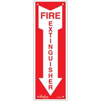 Enseigne Fire Extinguisher, 12" x 4", Aluminium, Anglais avec pictogramme Chandler Sales