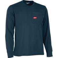 Gridiron Long-Sleeved Pocket-T-Shirt, Men's, Small, Blue Chandler Sales