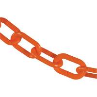 Heavy-Duty Plastic Safety Chain, Orange, 2" Link, 120' Length Chandler Sales