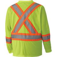 6985 Chandail de s&eacute;curit&eacute; &agrave; manches longues pour circulation en micromaille, Petit, Jaune lime haute visibilit&eacute; Chandler Sales