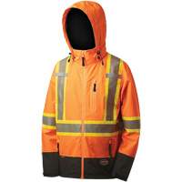 5220 Manteau de s&eacute;curit&eacute; imperm&eacute;able &agrave; coquille souple de premi&egrave;re qualit&eacute;, Polyester, Orange haute visibilit&eacute;, 2T-Grand Chandler Sales