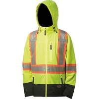 5221 Manteau de s&eacute;curit&eacute; imperm&eacute;able &agrave; coquille souple de premi&egrave;re qualit&eacute;, Polyester, Jaune lime haute visibilit&eacute;, Petit Chandler Sales