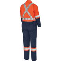 5514BBT 2-Tone Safety Coveralls with Zipper Closure, 40 (Tall), High Visibility Orange/Navy Blue Chandler Sales