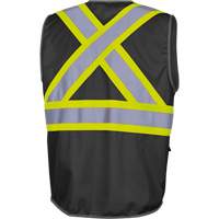 6959BK Veste de s&eacute;curit&eacute; haute visibilit&eacute; en tricot chaîne avec fermeture &agrave; glissi&egrave;re, Noir, T-petit, Polyester Chandler Sales