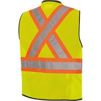 6895 Veste de s&eacute;curit&eacute; haute visibilit&eacute; bicolore avec fermeture &agrave; glissi&egrave;re sur tout le devant, Noir/Jaune lime haute visibilit&eacute;, 2T-Grand/3T-Grand, Polyester Chandler Sales