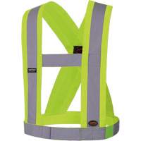 5493 Bretelles ajustables de s&eacute;curit&eacute; haute visibilit&eacute; de 4" de largeur, R&eacute;pond ou surpasse la norme CSA Z96 classe 2 - niveau 2, Jaune lime haute visibilit&eacute;, Couleur r&eacute;fl&eacute;chissante Argent, Taille uniq Chandler Sales