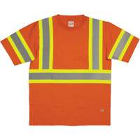 Chemise de s&eacute;curit&eacute; &agrave; manches courtes, Coton, T-petit, Orange haute visibilit&eacute; Chandler Sales