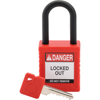 Cadenas de verrouillage de s&eacute;curit&eacute; Velocity, Rouge, Cl&eacute;s diff&eacute;rentes, Nylon, Largeur de 1-1/2" Chandler Sales