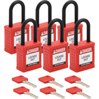 Cadenas de verrouillage Velocity, Rouge, Cl&eacute;s identiques, Nylon, Largeur de 1-1/2" Chandler Sales