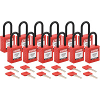 Cadenas de verrouillage Velocity, Rouge, Cl&eacute;s diff&eacute;rentes, Nylon, Largeur de 1-1/2" Chandler Sales