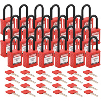 Cadenas de verrouillage Velocity, Rouge, Cl&eacute;s diff&eacute;rentes, Nylon, Largeur de 1-1/2" Chandler Sales