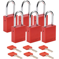 Cadenas de s&eacute;curit&eacute;, Cadenas de s&eacute;curit&eacute;, Cl&eacute;s diff&eacute;rentes, Aluminium, Largeur de 1-1/2" Chandler Sales