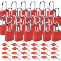 Cadenas de s&eacute;curit&eacute;, Cadenas de s&eacute;curit&eacute;, Cl&eacute;s diff&eacute;rentes, Aluminium, Largeur de 1-1/2" Chandler Sales