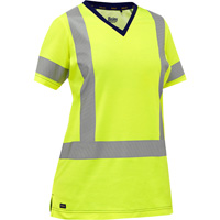 Chemise &agrave; manches courtes et X au dos Bisley pour femmes, Poly-coton, Petit, Jaune lime haute visibilit&eacute; Chandler Sales