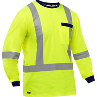 Chemise &agrave; manches longues et X au dos Bisley, Poly-coton, Petit, Jaune lime haute visibilit&eacute; Chandler Sales