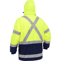 Bisley&reg; X-Back Extreme Cold Jacket with Navy Bottom, Polyester, High Visibility Lime-Yellow, Small Chandler Sales