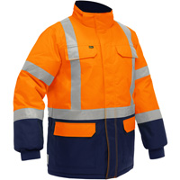 Bisley&reg; X-Back Extreme Cold Jacket with Navy Bottom, Polyester, High Visibility Orange, Small Chandler Sales