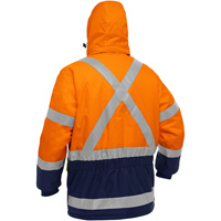 Bisley&reg; X-Back Extreme Cold Jacket with Navy Bottom, Polyester, High Visibility Orange, Small Chandler Sales