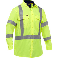Chemise de travail &agrave; manches longues et X au dos Bisley avec X-Airflow, Poly-coton, Petit, Jaune lime haute visibilit&eacute; Chandler Sales