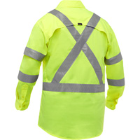 Chemise de travail &agrave; manches longues et X au dos Bisley avec X-Airflow, Poly-coton, Petit, Jaune lime haute visibilit&eacute; Chandler Sales