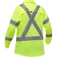 Chemise de travail &agrave; manches longues et X au dos Bisley avec X-Airflow pour femmes, Poly-coton, Petit, Jaune lime haute visibilit&eacute; Chandler Sales
