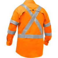 Chemise de travail &agrave; manches longues et X au dos Bisley avec X-Airflow pour femmes, Poly-coton, Petit, Orange haute visibilit&eacute; Chandler Sales