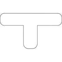 Floor Marking Shapes, T, 9.5" L x 6.5" W, White, Vinyl Chandler Sales