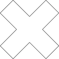 Floor Marking Shapes, Cross, 9.5" L x 3.5" W, White, Vinyl Chandler Sales