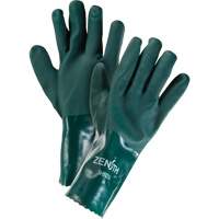Double Dipped Green Gloves, 12" L, PVC, Cotton Jersey Inner Lining, 70-mil Chandler Sales